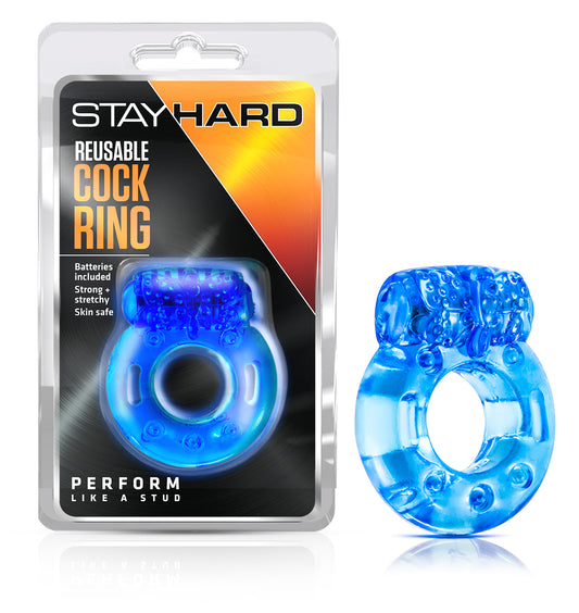 "Stay Hard Reusable Cock Ring - Blue BL-30602"