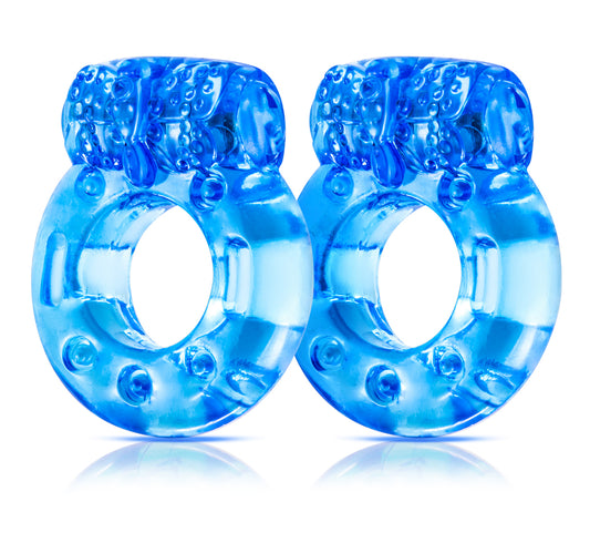 "Stay Hard - Vibrating Cock Rings - 2 Pack - Blue BL-30402"